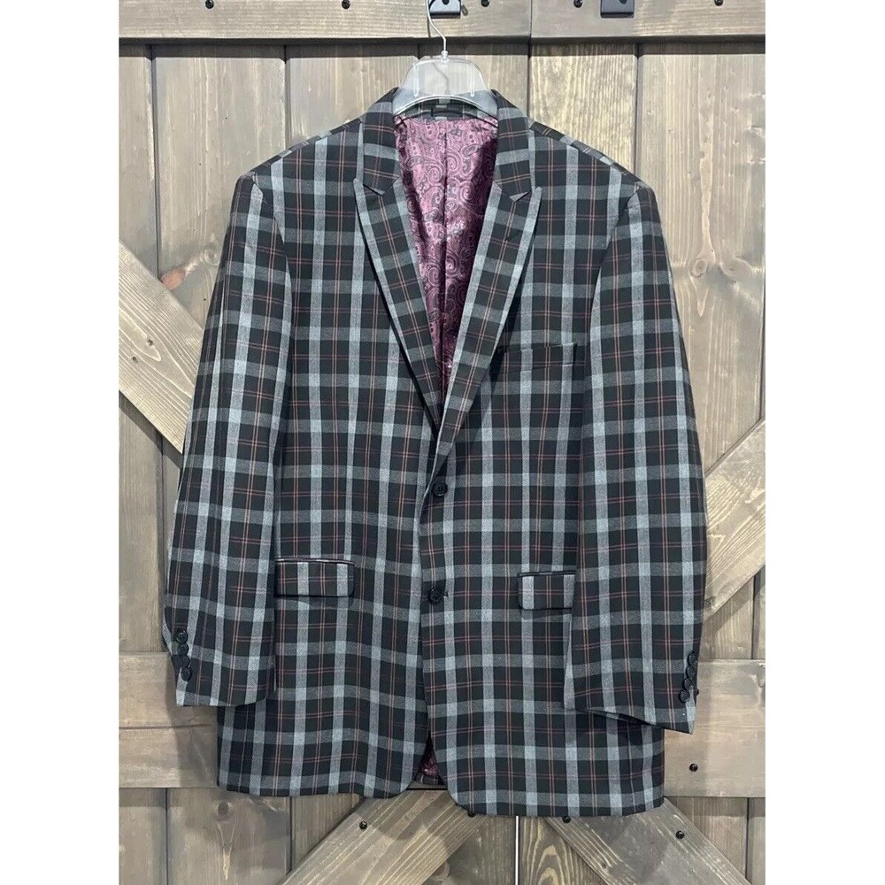 Stacy Adams Checkered Blazer - Black, Gray, Brown